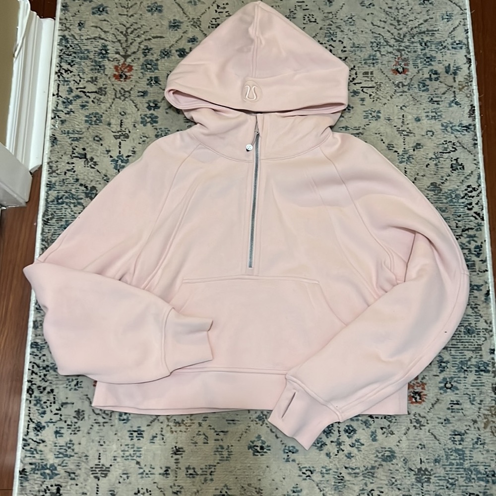 Lululemon oversized half zip scuba -pink mist
